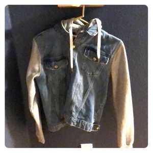 H and M Denim Jacket—Buttons, With Hood